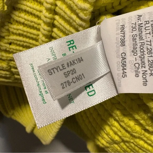 J. Crew Chunky Knit Sweater Crewneck Chartreuse Yellow Green Size M {AK184} - Picture 7 of 8